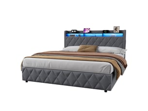 Lit coffre 180x200 cm OKWISH   coloris gris