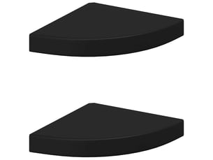 Lot de 2 étagères d'angle flottantes, étagères murales noir 25x25x3,8 cm mdf cf42768