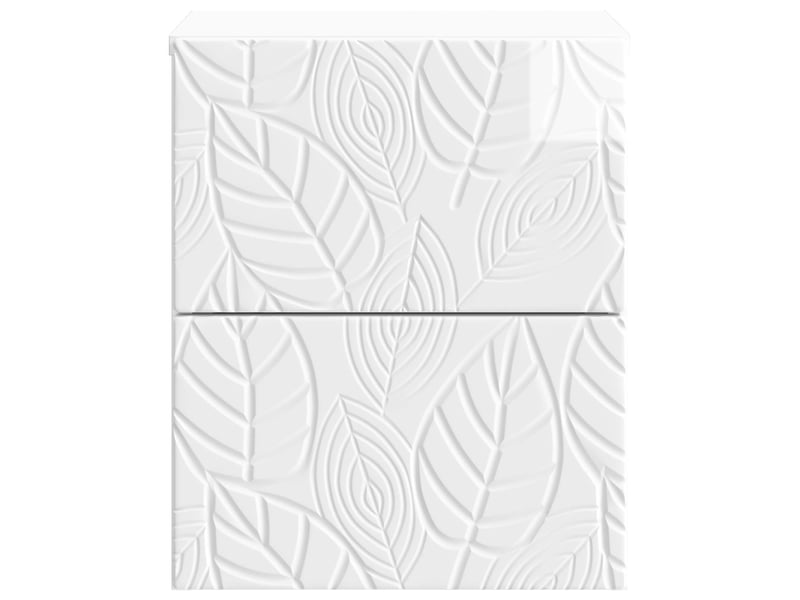  Table de chevet - cabinet de chevet - table de nuit mural 2 pièces blanc brillant  - Conforama E