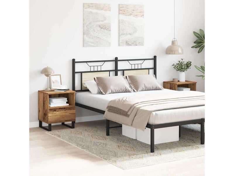  Lot de 2 tables de chevet - cabinet de chevet - table de nuit vieux bois 40x35x50 cm bois d’ingénierie  - Conforama B