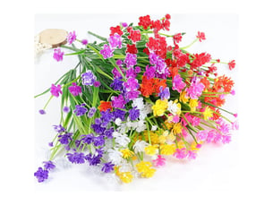 Plante fleurie artificielle,12 pièces fleurs artificielles extérieures résistant aux uv arbustes plantes pour intérieur extérieur suspendu planteur cuisine maison bureau(6 couleurs) - rwplante fleurie