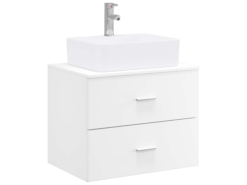 Ensemble de mobilier de salle de bain blanc bois d'ingénierie cf64582 - Conforama A