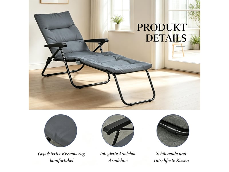  Fauteuil relax pliable multifonction modèle compact avec dossier réglable 1 pièce  - Conforama D