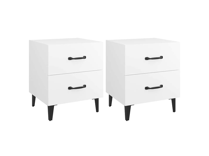  Lot de 2 tables de chevet - cabinet de chevet - table de nuit blanc 40x35x47,5 cm  - Conforama A