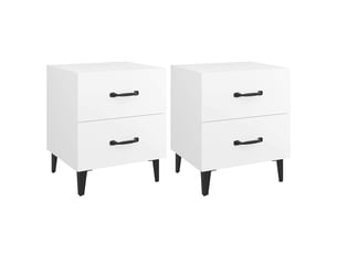 Lot de 2 tables de chevet - cabinet de chevet - table de nuit blanc 40x35x47,5 cm