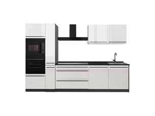 Vicco cuisine, blanc haute brillanceanthracite, 310cm sans plan de travail