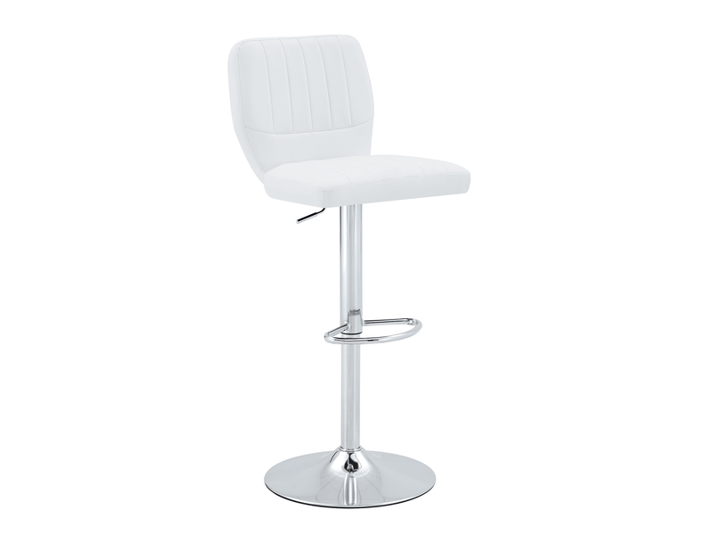  Lot de 2 tabourets de bar,réglables et pivotants 360°,similicuir,blanc  - Conforama A