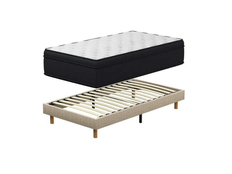  Ensemble matelas à ressorts + sommier 90x190 cm, mousse à mémoire de forme,épaisseur 25cm  - Conforama A