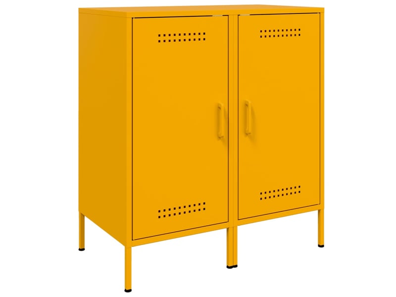  Buffets 2 pcs - bahut - meuble de rangement jaune moutarde 36x39x79 cm acier  - Conforama A
