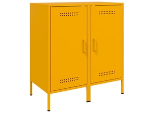 Buffets 2 pcs - bahut - meuble de rangement jaune moutarde 36x39x79 cm acier