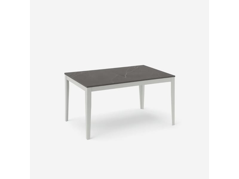  Table extensible en mélaminé avec piètement blanc 130290x80 moon - anthracite  - Conforama A