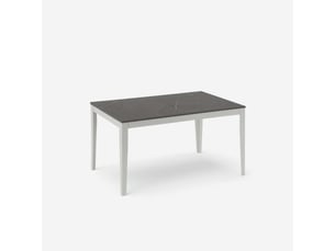 Table extensible en mélaminé avec piètement blanc 130290x80 moon - anthracite