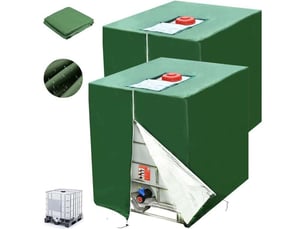 Bâche protection cuve ibc 1000l, 2 pièces 420d anti-uv anti-poussière avec fermeture éclair, couverture réservoir (116x100x120 cm)
