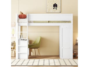 Lit mezzanine 90x200 cm <strong></strong> <strong></strong> coloris blanc