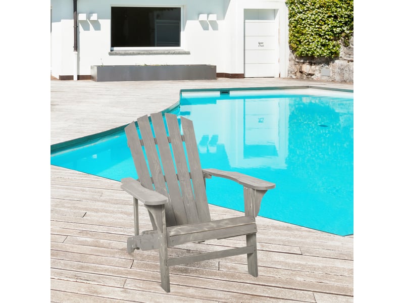  Fauteuil adirondack fauteuil de jardin chaise de jardin de plein air dim. 78l x 89p x 88h cm bois massif sapin  - Conforama C