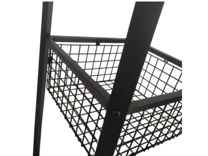  Porte-manteau sur pied avec 8 crochets doubles et 3 étagères 181 x 43 x 43 cm en mdf noir 13_0017845  - Conforama C
