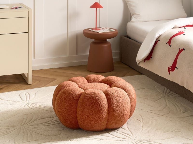  Pouf beaufort bouclé marron  - Conforama B