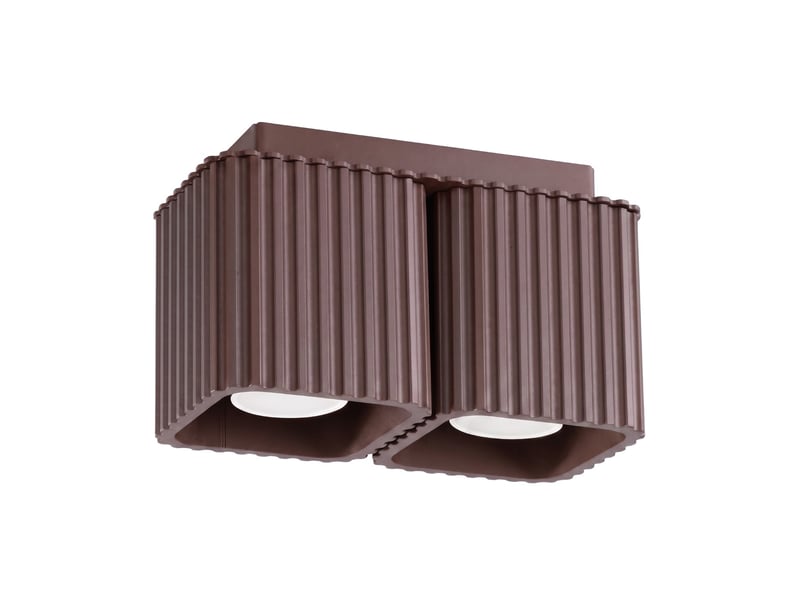 Plafonnier riff 2 brun gu10 aluminium moderne 12x20.5x10cm SL.3079 - Conforama A