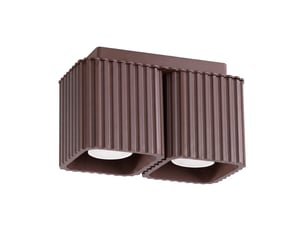 Plafonnier riff 2 brun gu10 aluminium moderne 12x20.5x10cm