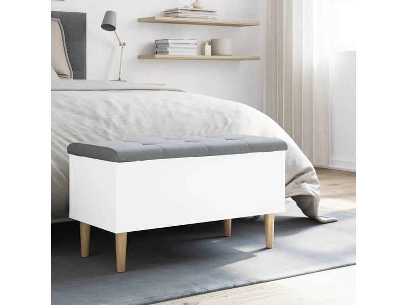  Banc chambre, banc de rangement blanc 82x42x46 cm bois d'ingénierie  - Conforama C