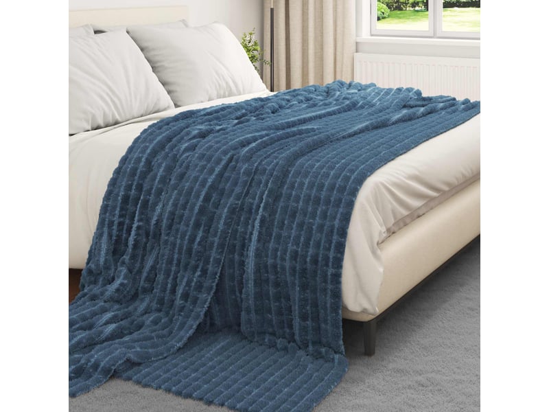  Couverture jetée de canapé 6 pcs bleu marine 270x240 cm 9.6 kg toison  - Conforama C