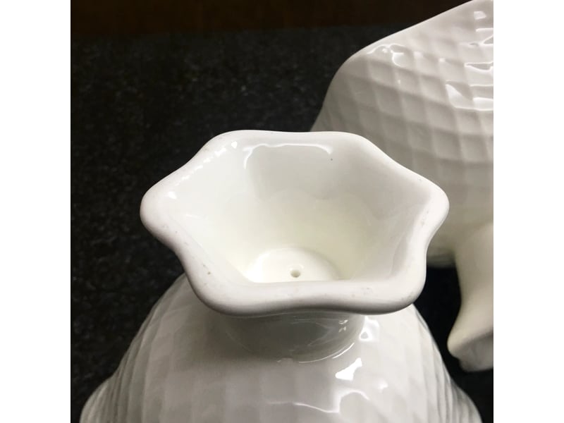  Coupe à glace en céramique, blanc avec pied et relief  - Conforama D