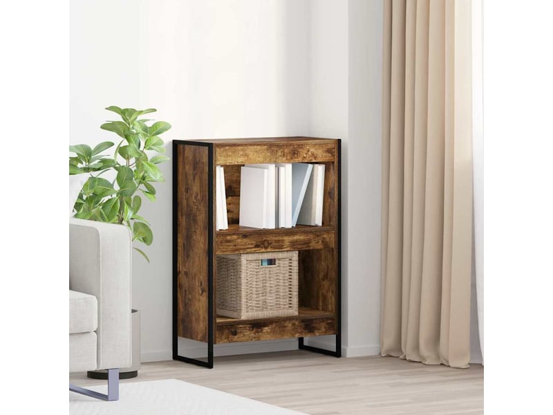  Bibliothèque, armoire à livres 60 x 30 x 86,5 cm bois d'ingénierie chêne fumé  - Conforama B
