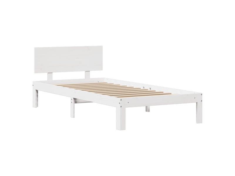  Lit simple- lit adulte -  cadre de lit avec tête de lit sans matelas blanc 90x200 cm  - Conforama D