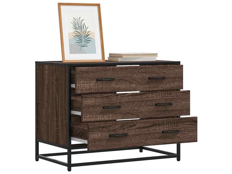  Commode chambre adulte, armoire à tiroirs chêne marron 70x41x56 cm bois d'ingénierie  - Conforama B