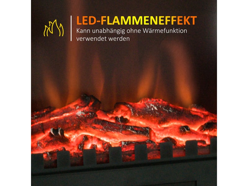 Cheminée électrique sur pied avec flammes led, 10002000 w, 39 x 23 x 56,5 cm - Conforama R