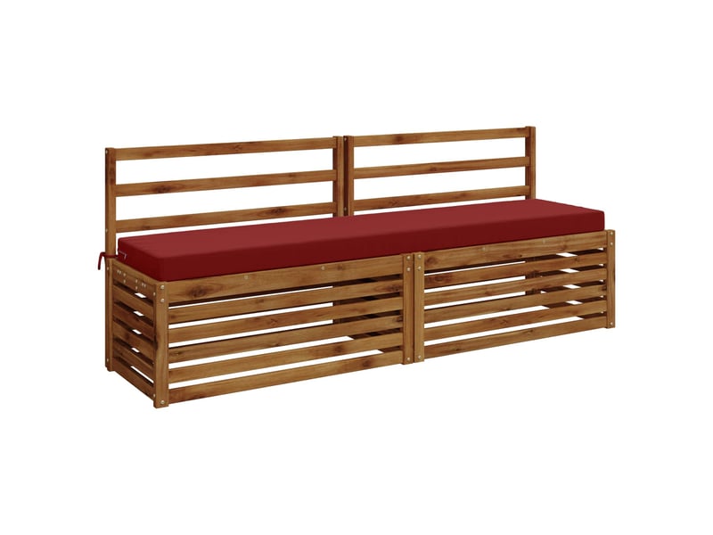  Lot de 2 coussins de banc, coussins d'assise soest 100 % polyester bordeaux cf57168  - Conforama C