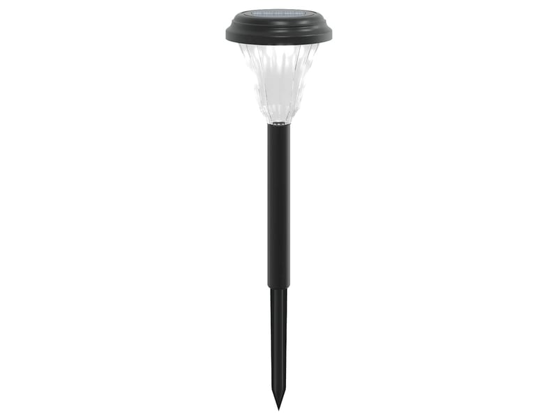  Lot de 12 lampes solaires d'allées et piquets de jardin 8,5 x 31 cm éclairage automatique ambiance cosy en ps noir 02_0056662  - Conforama B