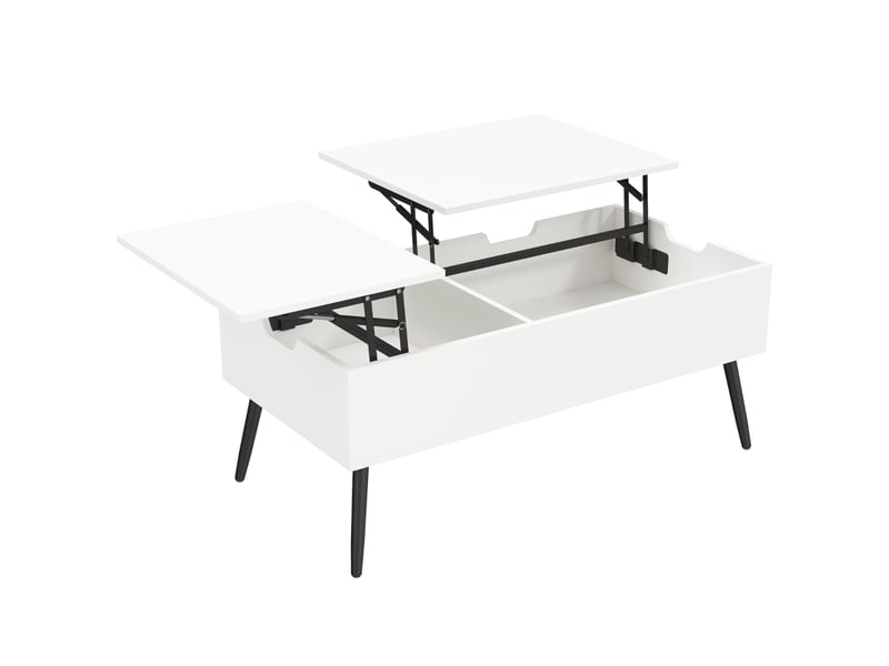  Table basse relevable blanche 100 cm - rangement caché - 100x50 cm - salon  - Conforama A