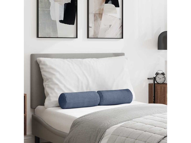 Lot de 2 coussins d'accent, coussins décoratifs, coussins lombaires bleu ø 15 x 40 cm cf56716 - Conforama B