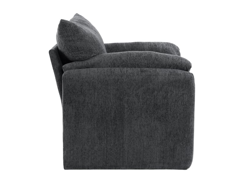 Fauteuil 1 place moderne, tissu chenille, grand fauteuil décoratif et relax pour salon et chambre - Conforama E