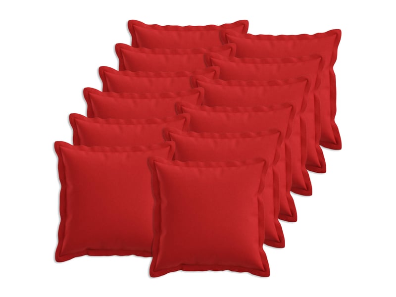  Lot de 12 coussins avec oreiller, coussins décoratifs houten rouge lin synthétique cf51016  - Conforama B