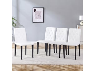 Lot de 4 chaises de salle à manger noir et blanc - design luxe léger, pieds métal noirs - cuisine européenne