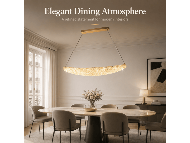  Lustre en cristal teinte champagne b1 – éclairage 3 couleurs ASLED-724 - Conforama E
