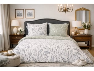 Parure de lit harmonie végétale - 240x220 blanc 240x220