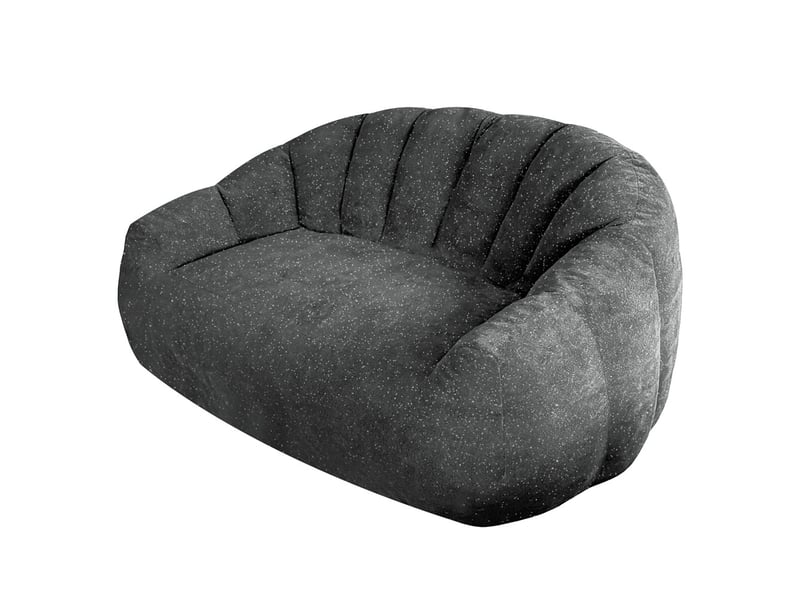  Fauteuil poire géant patte d'ours - 140x98x61cm - canapé pouf rembourré avec accoudoirs tissu flanelle doux - gris  - Conforama A