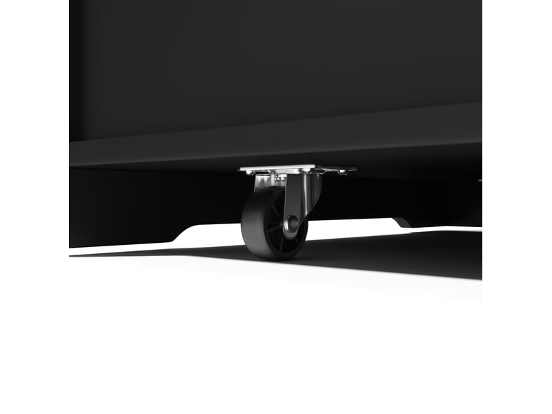  Desserte de cuisine 136x75x92 cm plateau rabattable mdf noir et naturel  - Conforama D