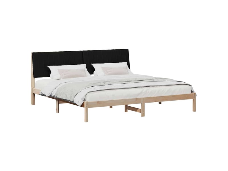  Lit double- lit adulte -  cadre de lit avec tête de lit marron 200 x 200 cm pin massif  - Conforama B
