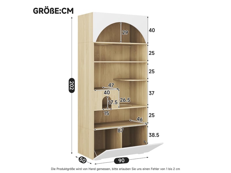Meuble à plateformes blancbois 90 × 50 × 200 cm, plateformes, niche et 2 rangements IKSETERA TRADING LTD - Conforama C
