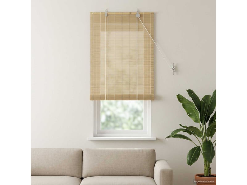 Store enrouleur, store à rouleau naturel 60 x 160 cm bambou cf45385 - Conforama B
