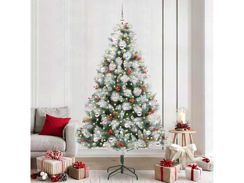  Sapin de noël, arbre de noël artificiel vert et blanc 240 cm cf61505  - Conforama B