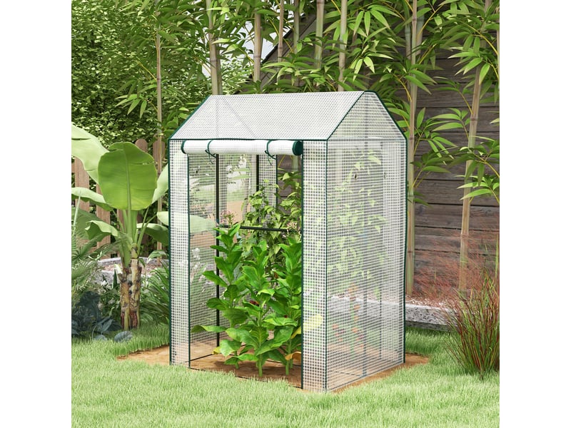 Serrechâssis froid, résistant aux intempéries, porte enroulable, 100 cm x 80 cm x 150 cm, blanc et vert - Conforama D