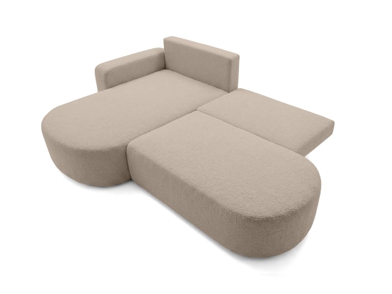  Kiara - canapé d'angle max convertible 5 places en bouclettes  - Conforama C