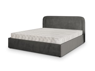 Lit coffre 200x200 cm <strong>MASSENO</strong> <strong></strong> coloris gris