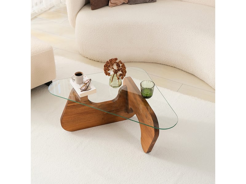  Tavolino da salotto in vetro e legno freya  - Conforama C