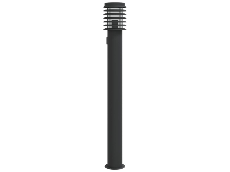  Lampadaire d'extérieur avec sortie 110 cm acier inoxydable noir 02_0042527  - Conforama A